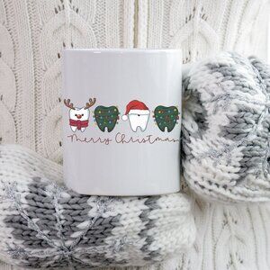🎄 Dentist Christmas Mug – Christmas Teeth & Tooth Design – Xmas Gift